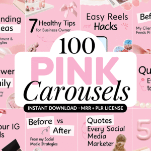 100 Aesthetic Pink Instagram Carousel Templates