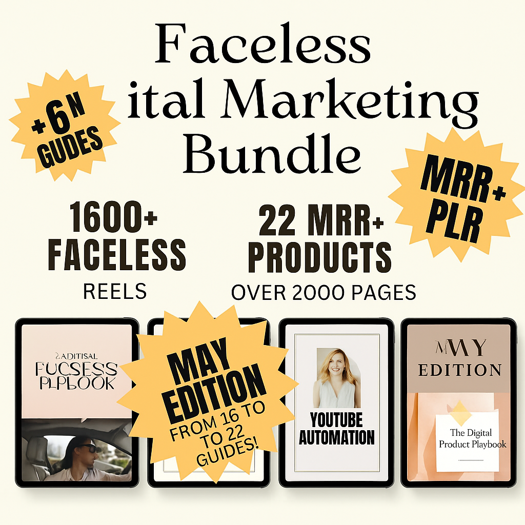 22 Faceless Digital Marketing MRR Products